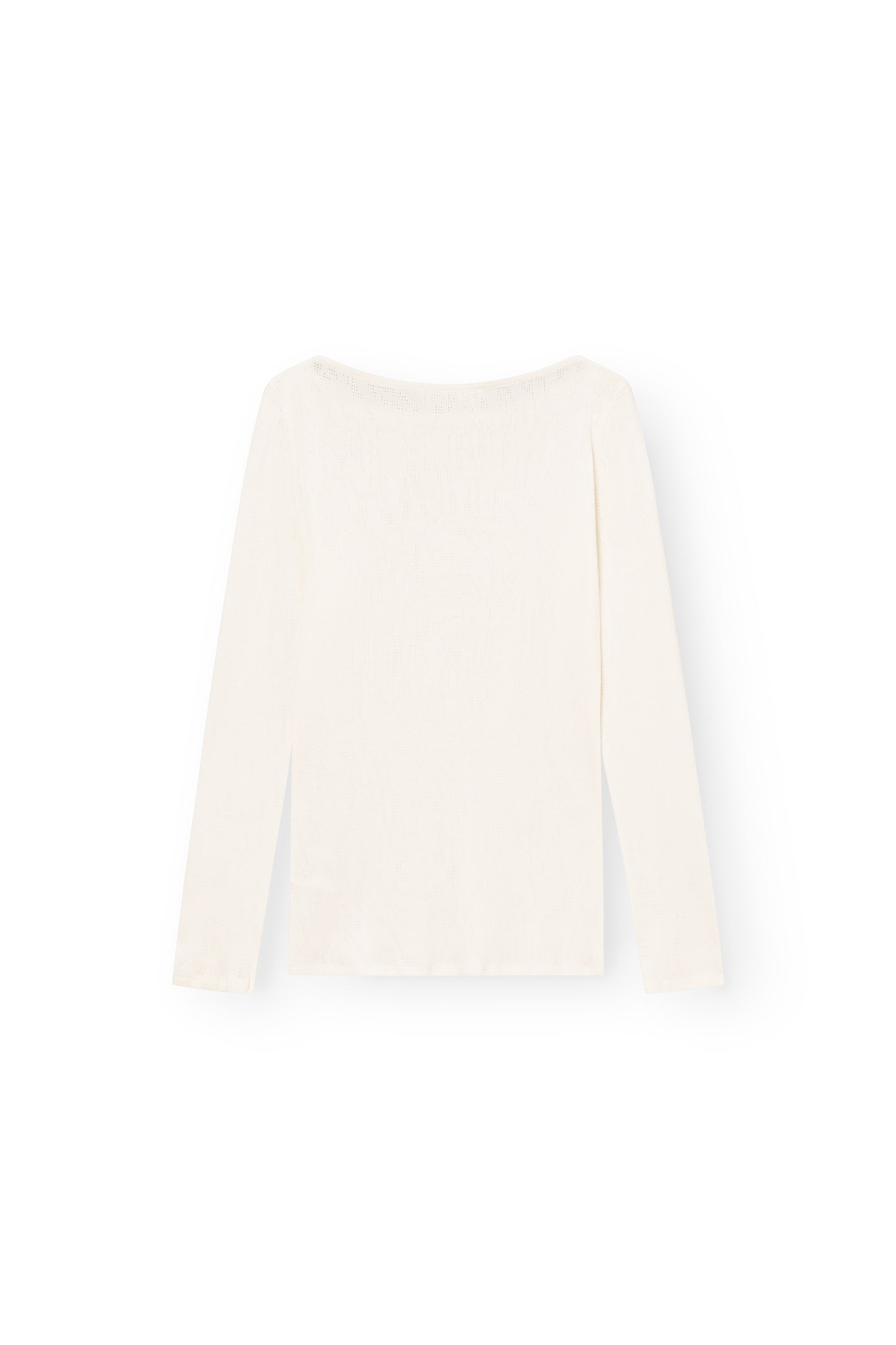 Blouse with Boat Neck and 3/4 Sleeves, Ivory