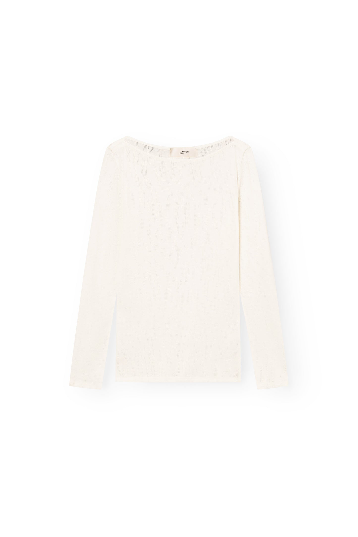 Blouse with Boat Neck and 3/4 Sleeves, Ivory