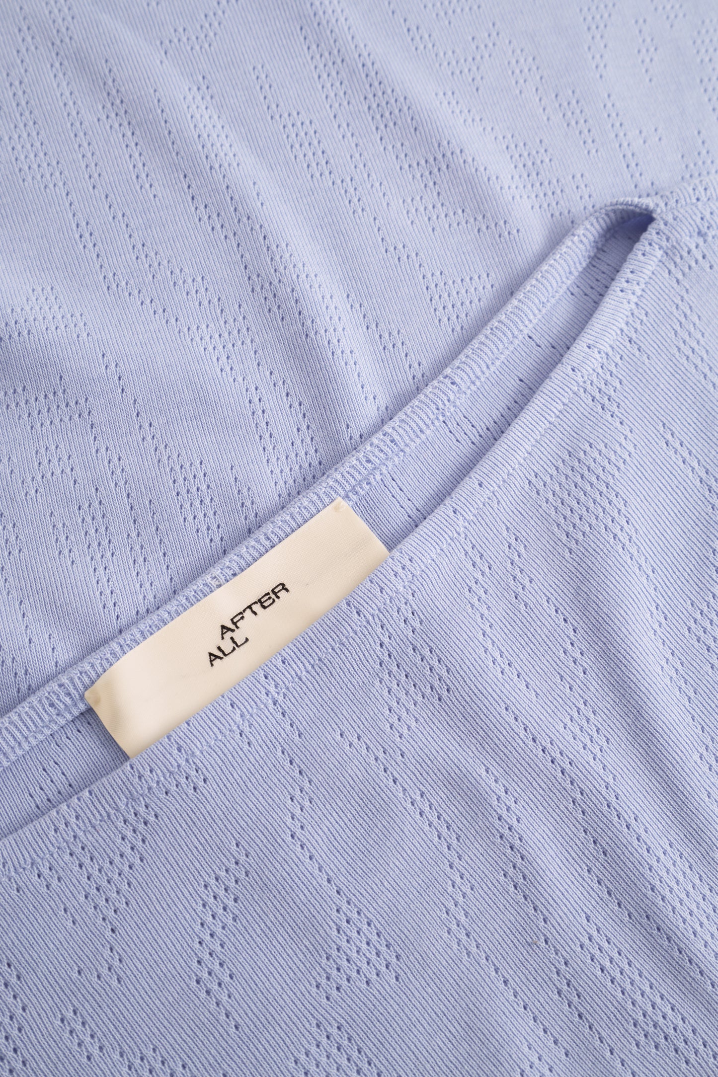 Blouse with Boat Neck and 3/4 Sleeves, Light Blue