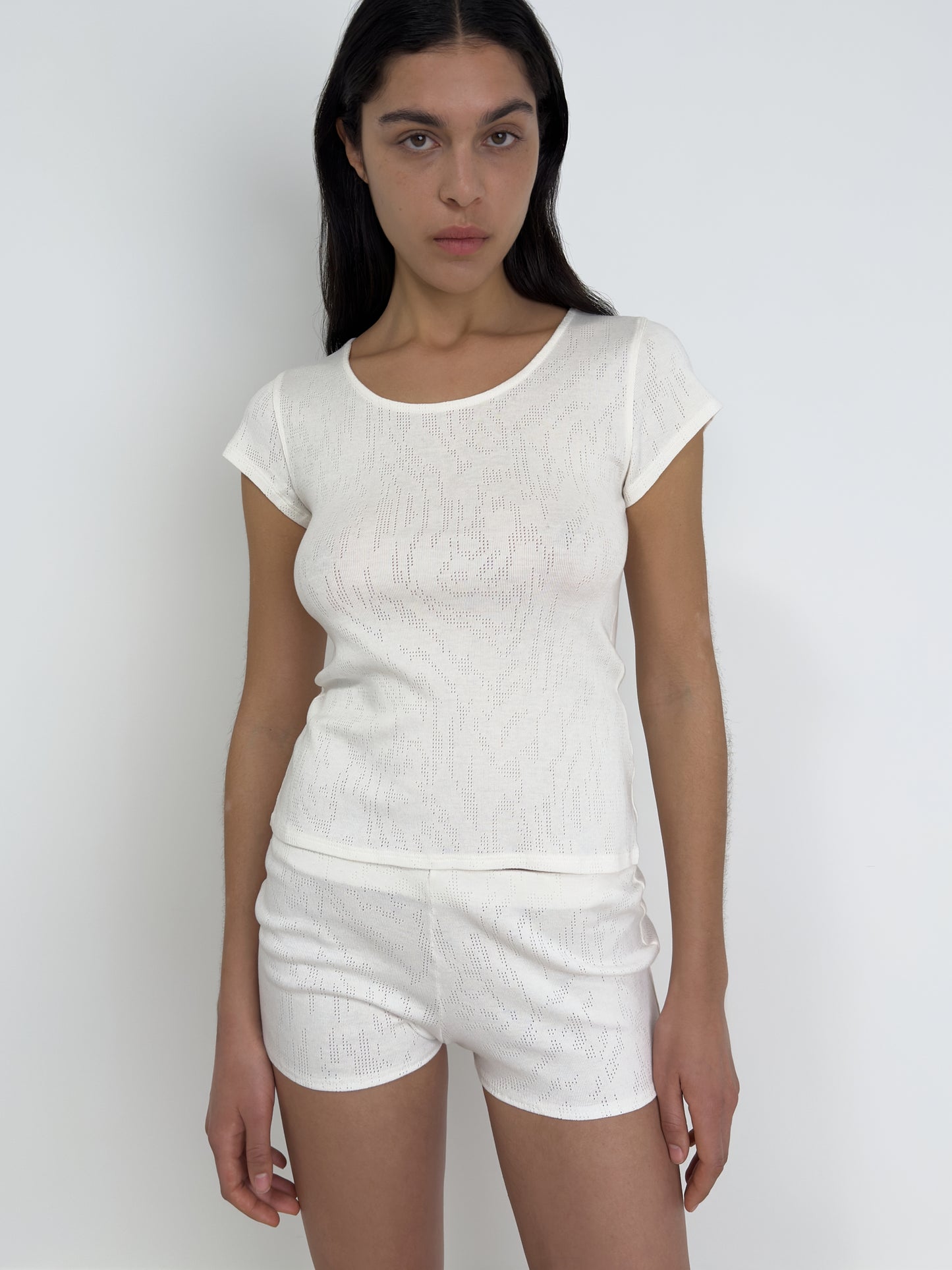 T-Shirt with Baby Sleeve, Ivory