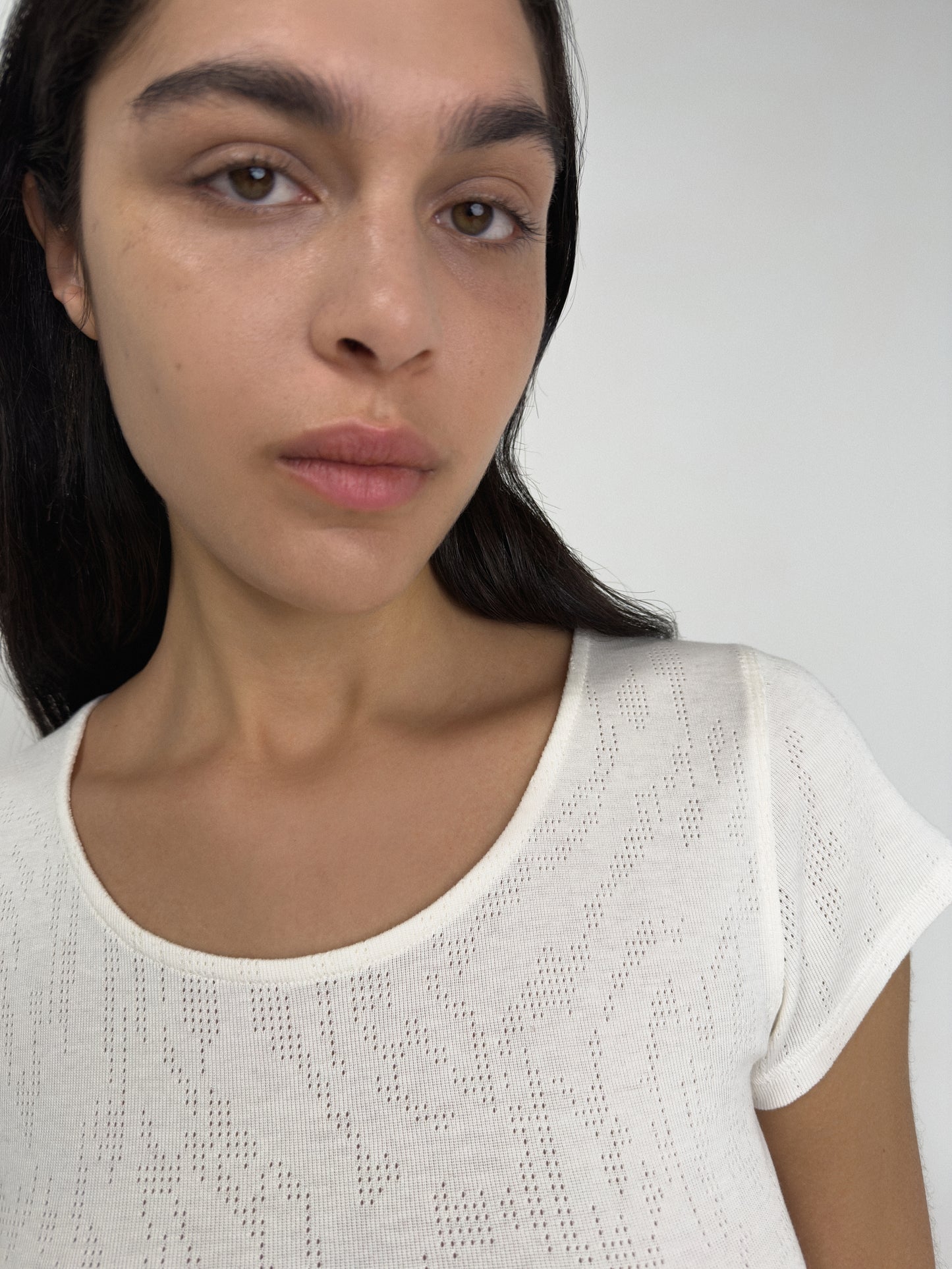 T-Shirt with Baby Sleeve, Ivory