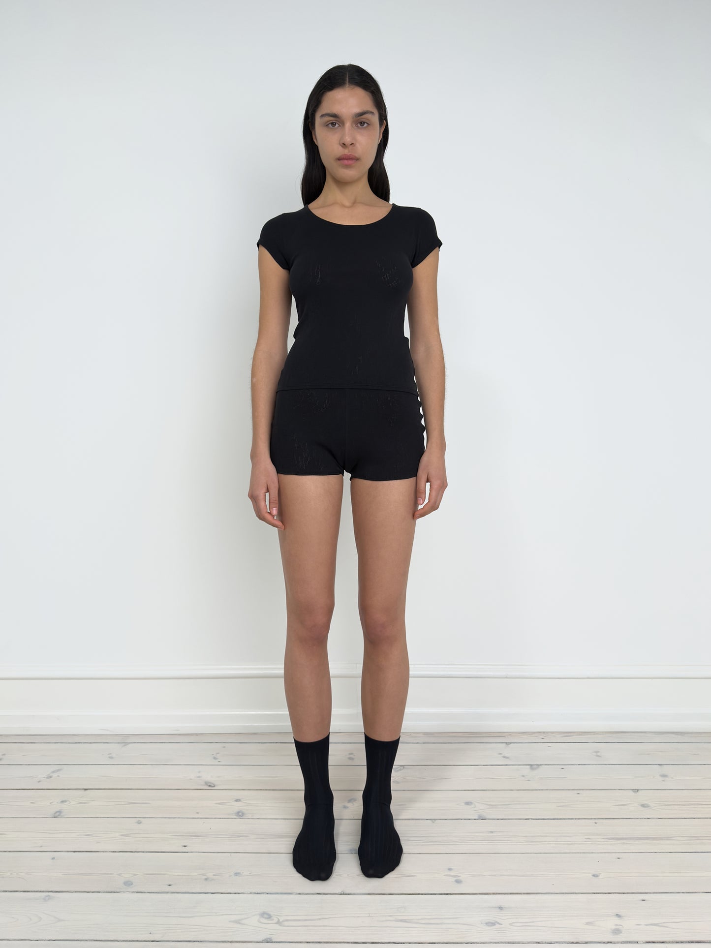 T-Shirt with Baby Sleeve, Black