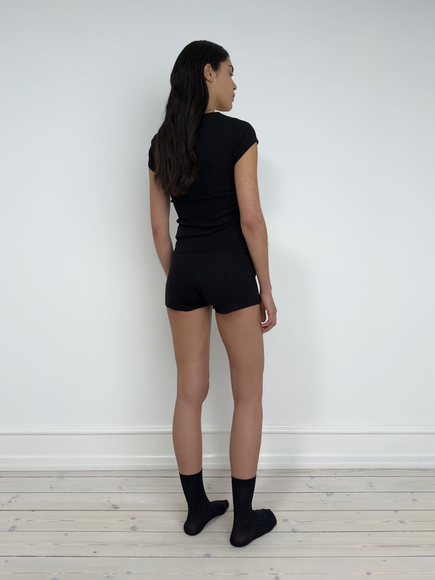 T-Shirt with Baby Sleeve, Black