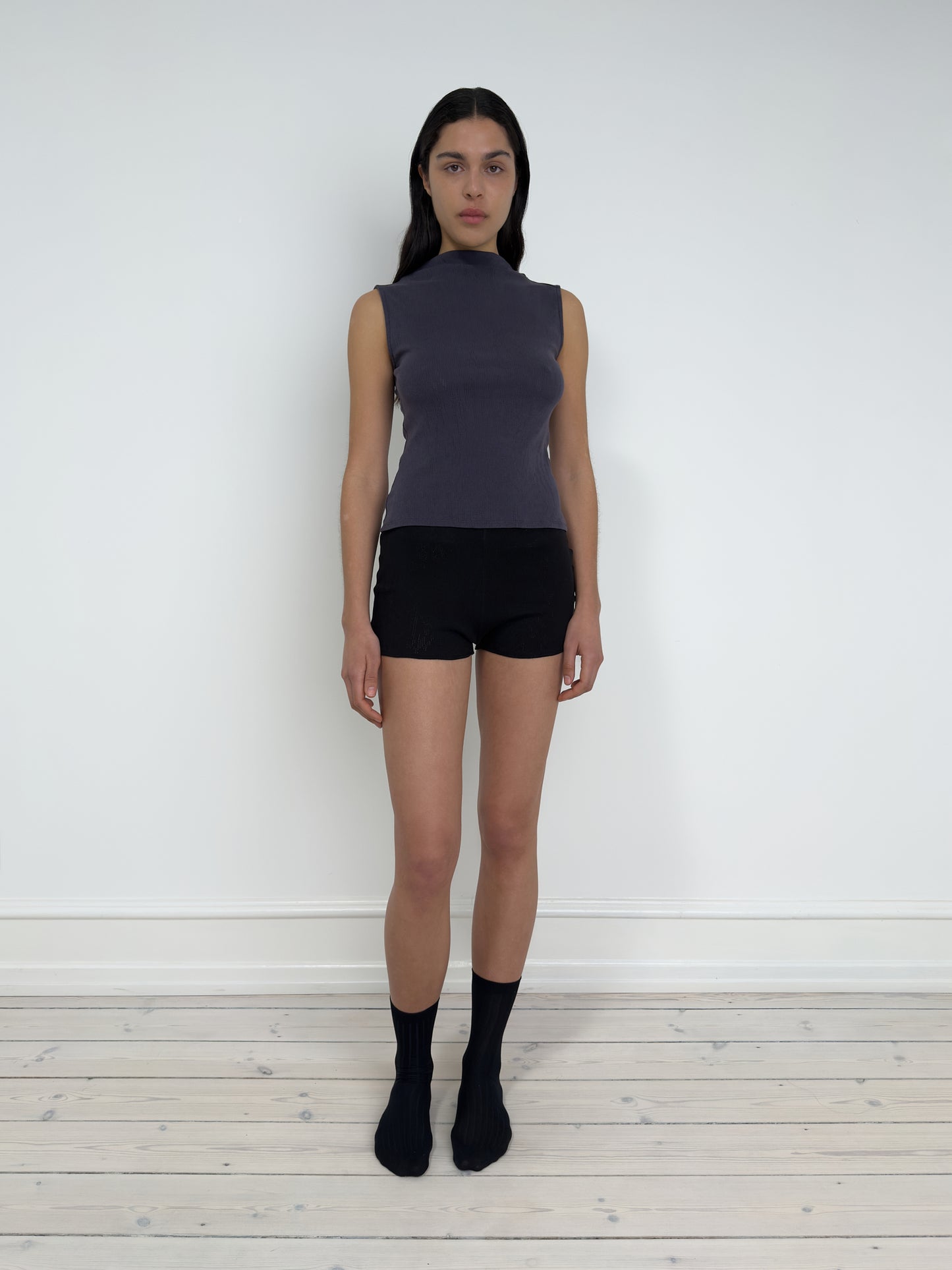 Sleeveless Mock Neck Top, Flint