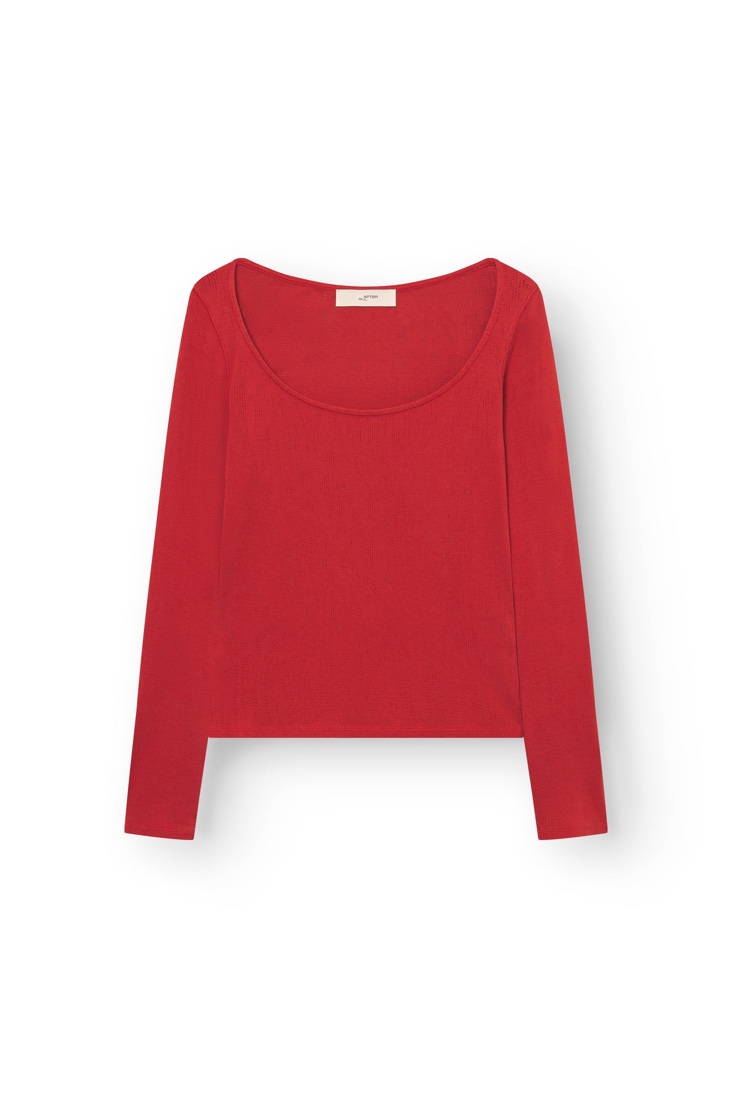 Long Sleeved T-Shirt With Deep Neckline, Poppy