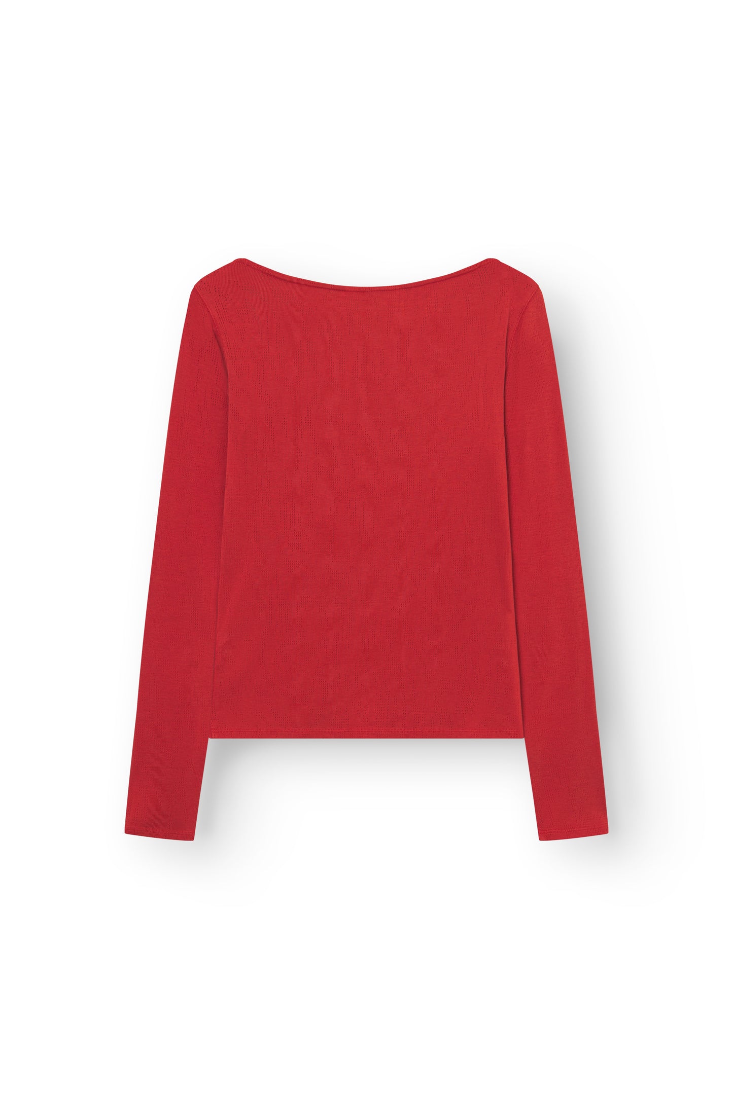 Long Sleeved T-Shirt With Deep Neckline, Poppy