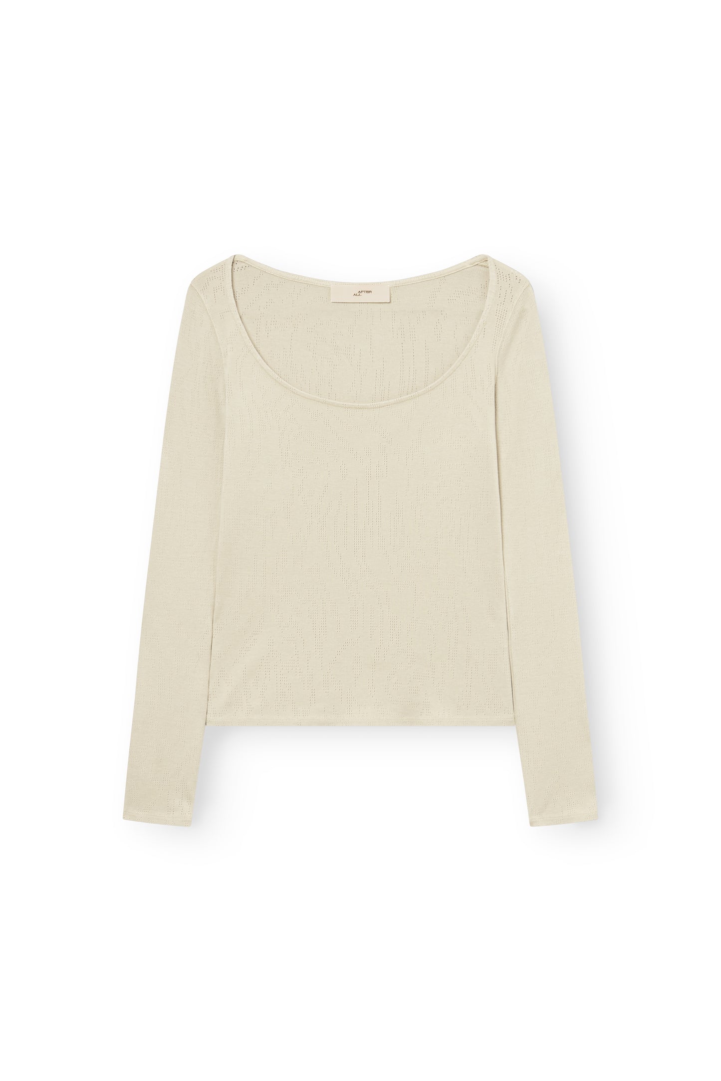 Long Sleeved T-Shirt With Deep Neckline, Sage