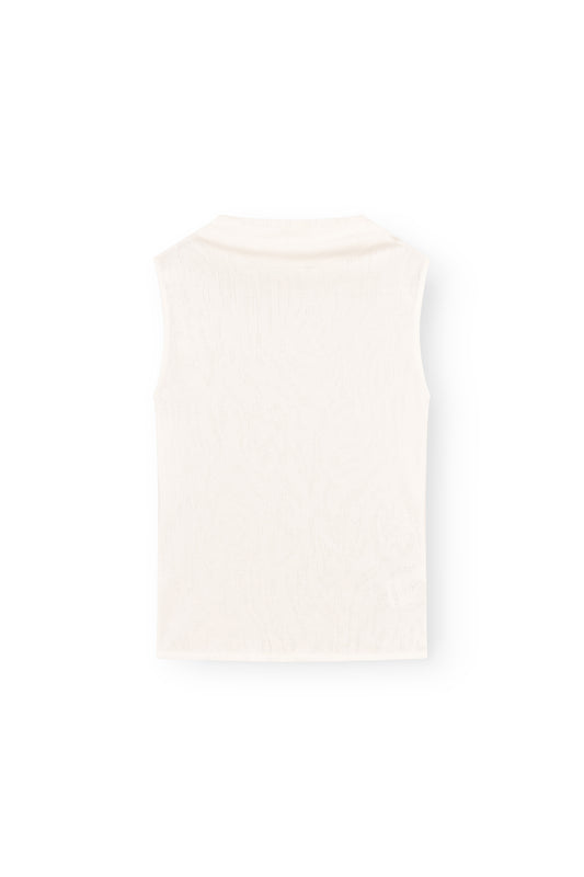 Sleeveless Mock Neck Top, Ivory