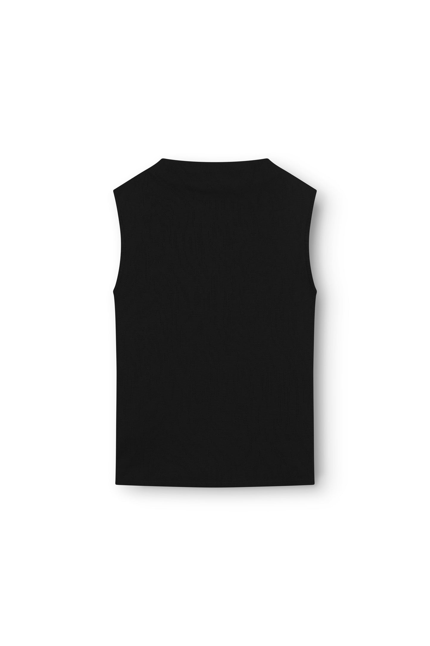 Sleeveless Mock Neck Top, Black