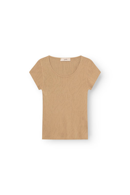 T-Shirt with Baby Sleeve, Camel