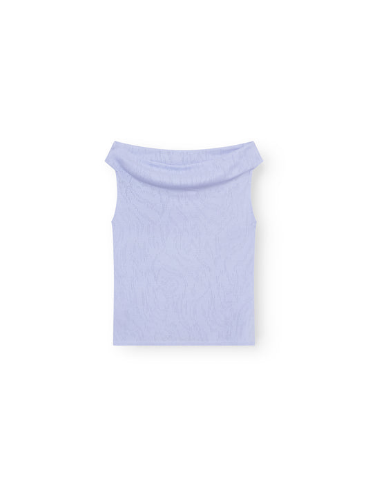 Off-the-Shoulder Top, Light Blue