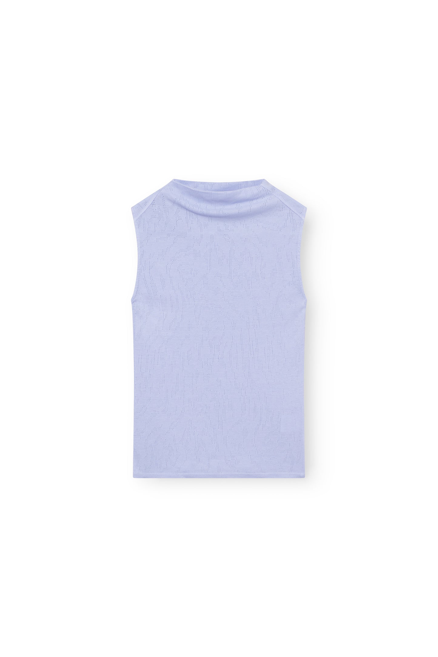 Sleeveless Mock Neck Top, Light Blue