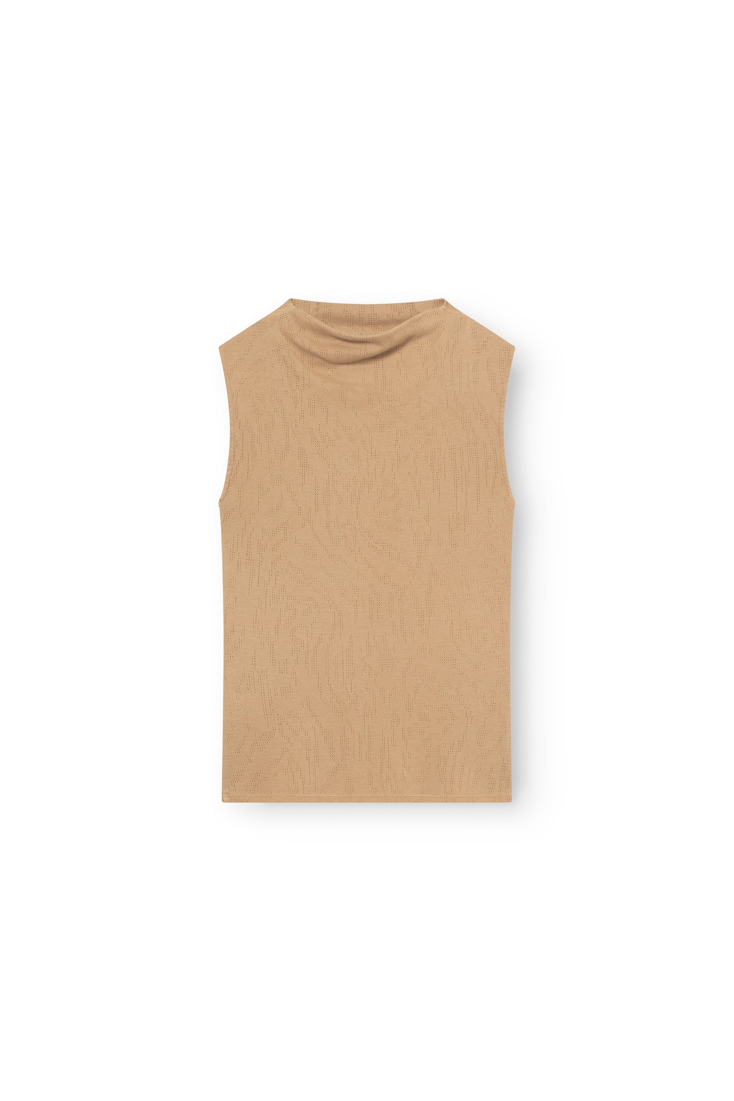 Sleeveless Mock Neck Top, Camel