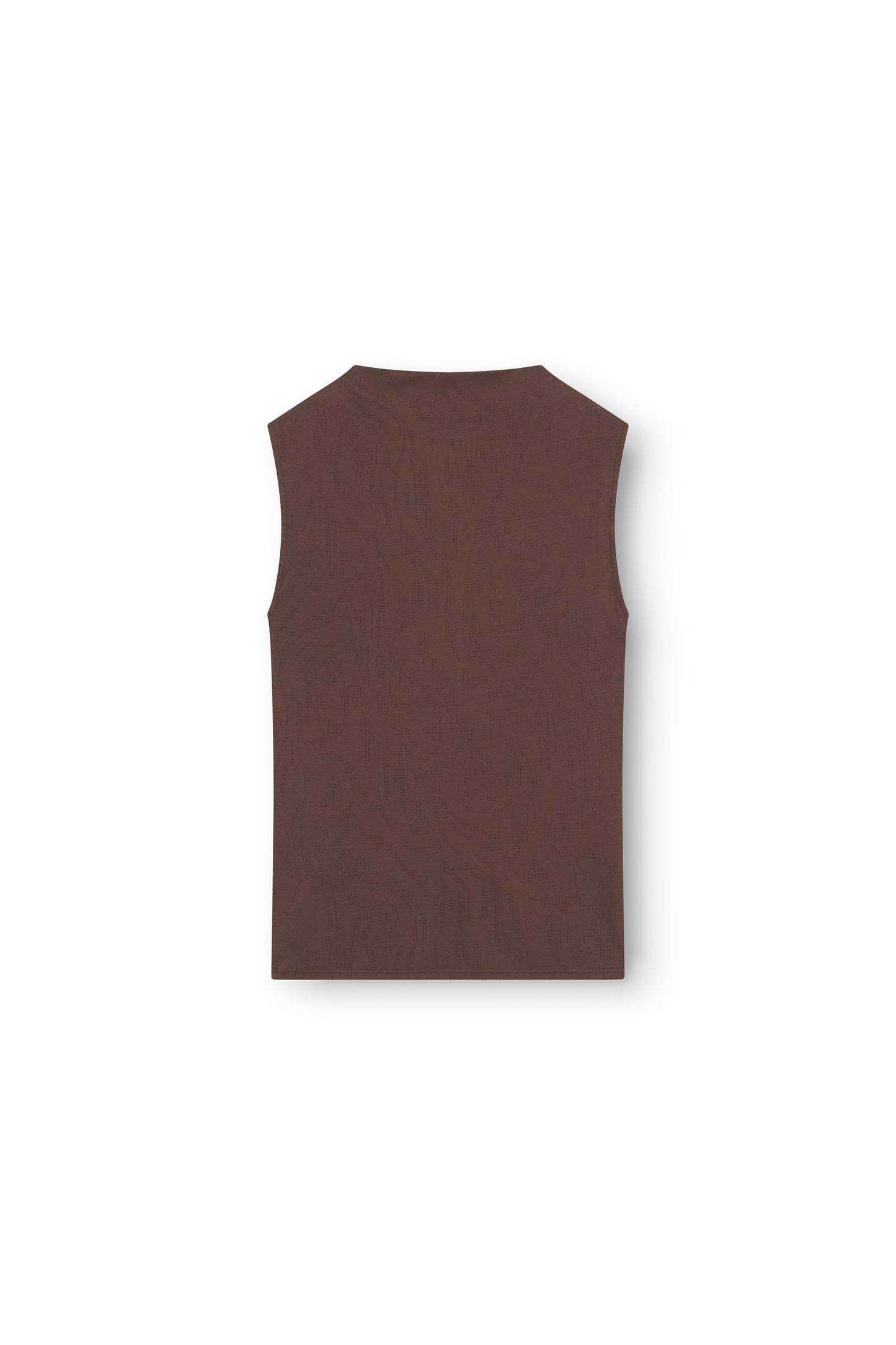 Sleeveless Mock Neck Top, Dark Brown